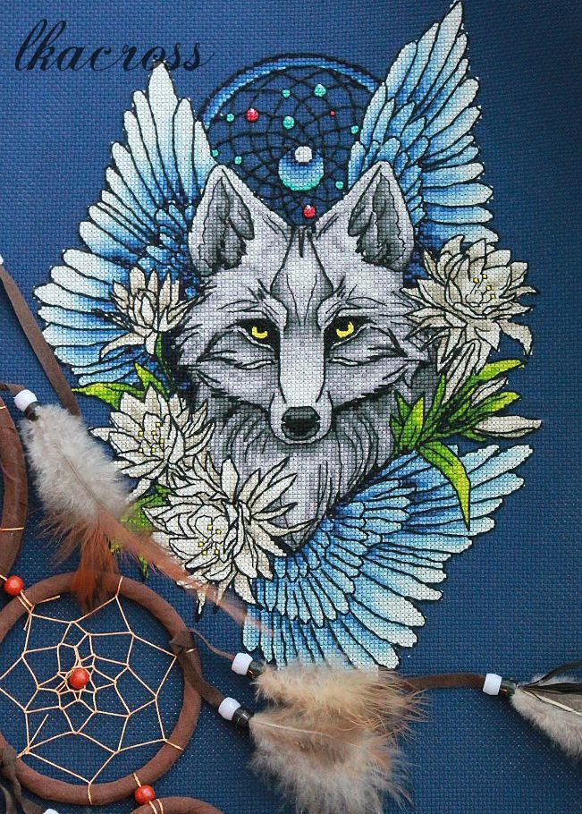 Схема для вышивания Ловец снов - Волк1. Отшив